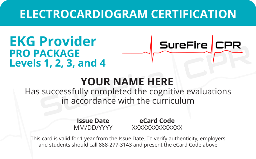 EKG Certification Card - Pro Package, Levels 1-4