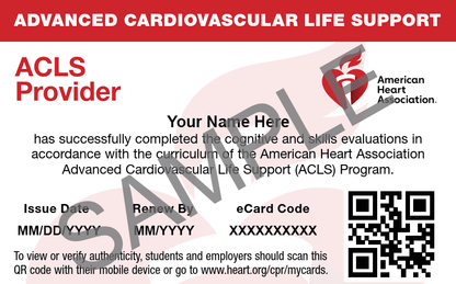 Advanced Cardiac Life Support (ACLS) Certification - Skills Test Only
