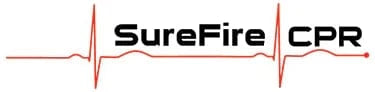 SureFire CPR logo with heartbeat graphic.